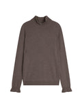 Pull Col Montant Volanté - Trila - Taupe Chiné