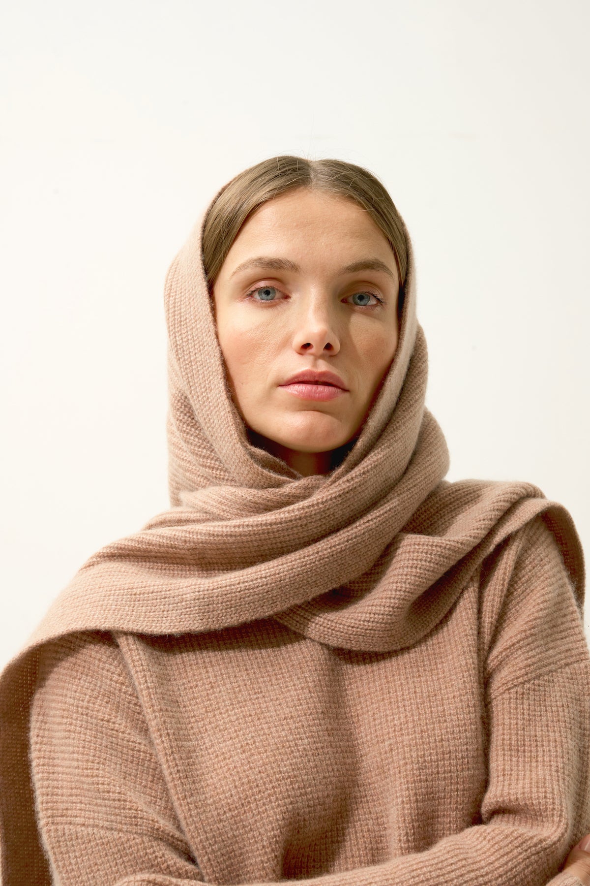 Écharpe 4 Fils Lea - 100% Cachemire 4 Fils - Camel Chiné - Mixte