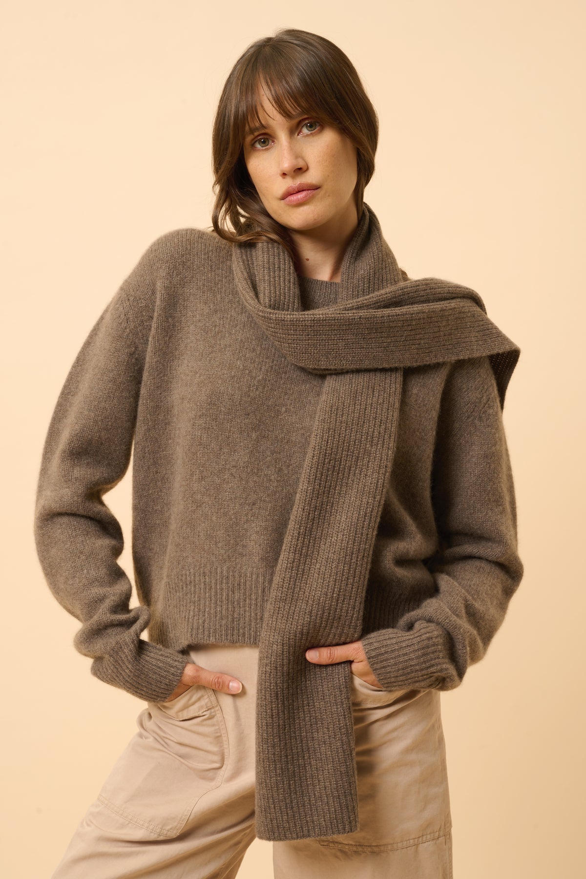 Écharpe 4 Fils - Lea - Taupe Chiné