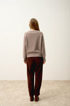 Kona 4-Ply Crew Neck Sweater - 100% 4-Ply Cashmere - Heathered Caribou - Women's