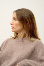 Kona 4-Ply Crew Neck Sweater - 100% 4-Ply Cashmere - Heathered Caribou - Women's
