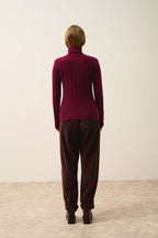 Just Cashmere - Serelith Roll-Neck Jumper - 100% 2-Ply Cashmere - Burgundy - Women