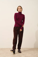 Just Cashmere - Serelith Roll-Neck Jumper - 100% 2-Ply Cashmere - Burgundy - Women
