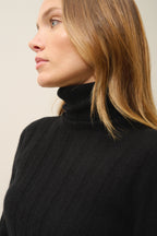 Pull Col Roulé Serelith - 100% Cachemire 2 Fils - Noir - Femme