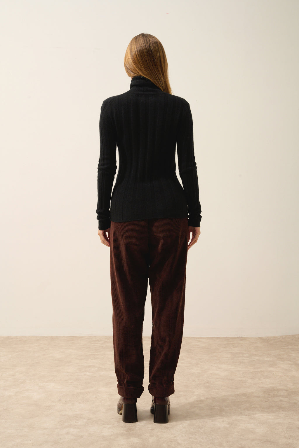 Pull Col Roulé Serelith - 100% Cachemire 2 Fils - Noir - Femme