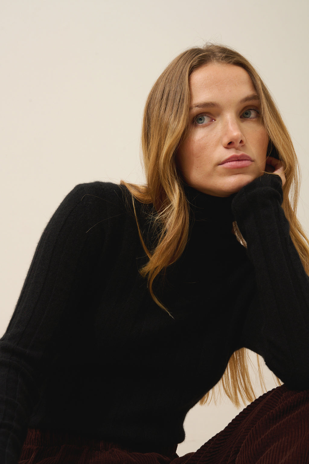 Pull Col Roulé Serelith - 100% Cachemire 2 Fils - Noir - Femme