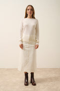 Pull Col Rond Norena - 100% Cachemire 2 Fils - Neige - Femme