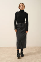 Pull Col Roulé Miraya - 100% Cachemire 2 Fils - Noir - Femme