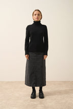 Just Cashmere - Jersey de Cuello Vuelto Estelle - 100% Cachemira 4 Hilos - Negro - Mujer