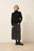 Just Cashmere - Jersey de Cuello Vuelto Estelle - 100% Cachemira 4 Hilos - Negro - Mujer