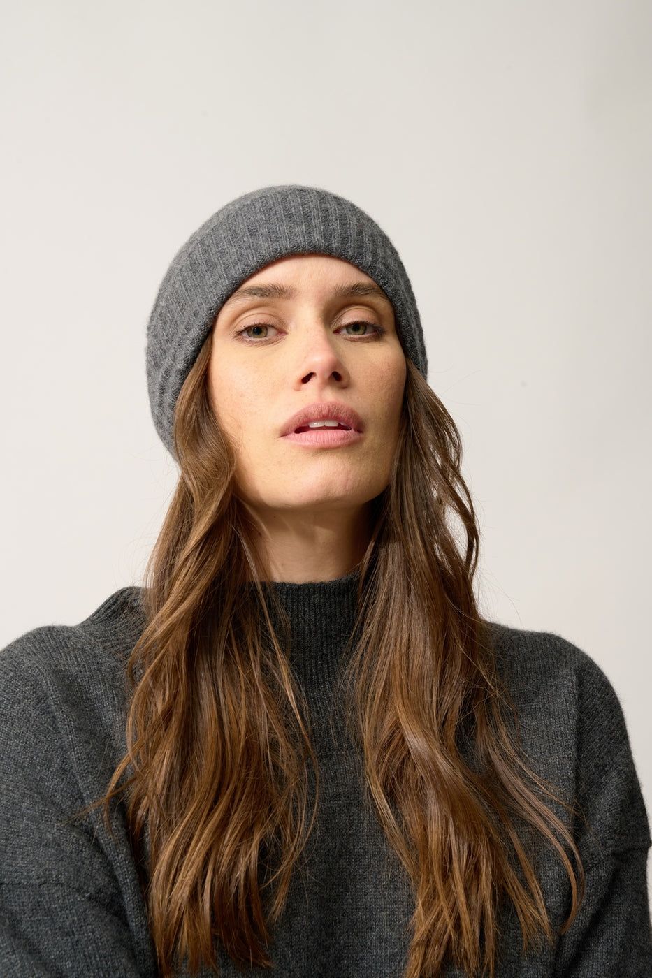 Bonnet 4 Fils-Ember-100% Cachemire, 4 Fils-Anthracite Chiné-Mixte