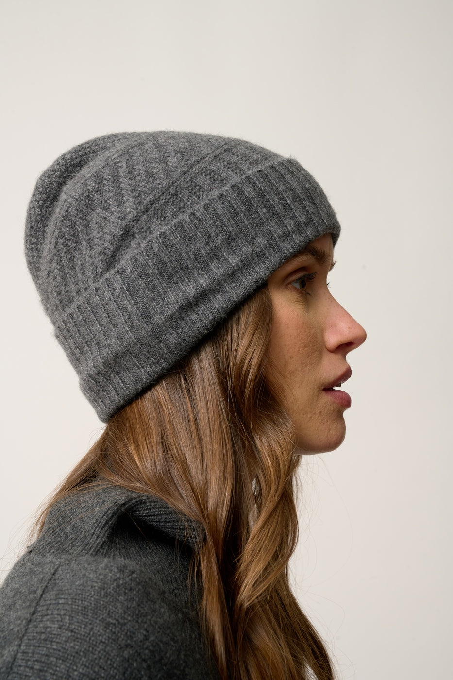 Bonnet 4 Fils-Ember-100% Cachemire, 4 Fils-Anthracite Chiné-Mixte