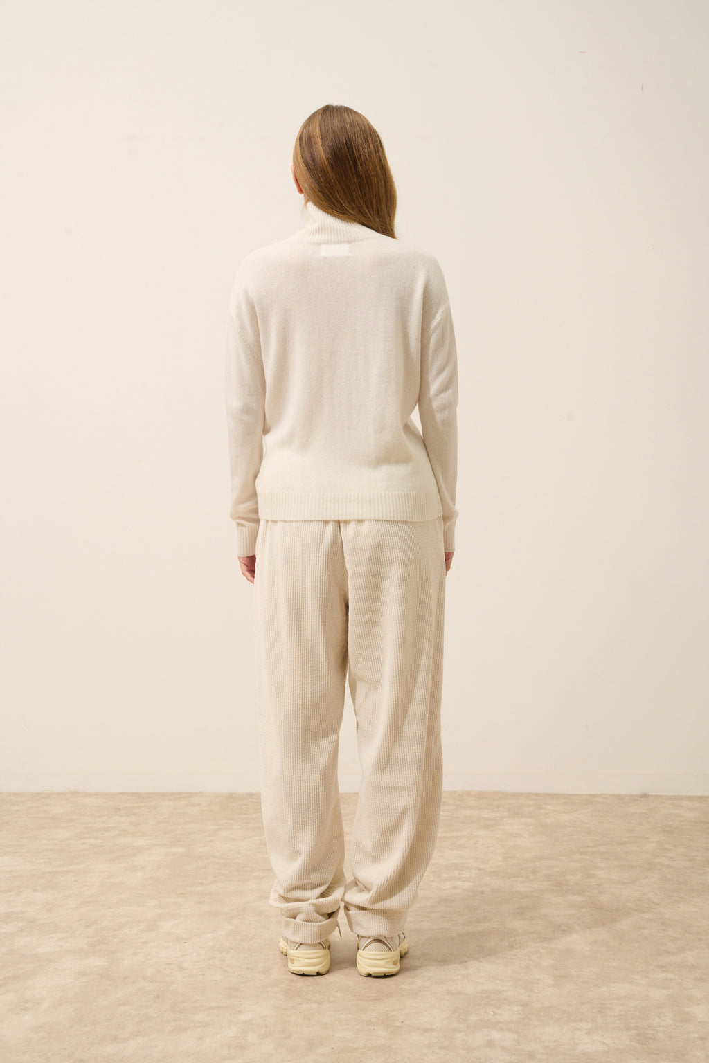 Pull Col Roulé Loralia - 100% Cachemire 2 Fils - Ivoire - Femme