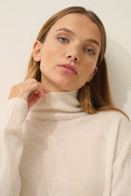 Pull Col Roulé Loralia - 100% Cachemire 2 Fils - Ivoire - Femme