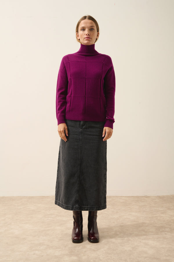 Maglione Dolcevita - Loralia - Prugna