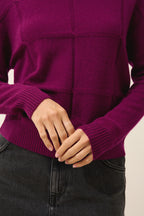 Just Cashmere - Loralia Turtleneck Sweater - 100% 2-Ply Cashmere - Plum - Women's