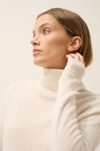 Just Cashmere - Pull Col Roulé Orianne - 100% Cachemire 2 Fils - Ivoire - Femme