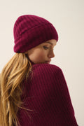 Bonnet 6 Fils Jin - 100% Cachemire 6 Fils - Bordeaux - Mixte