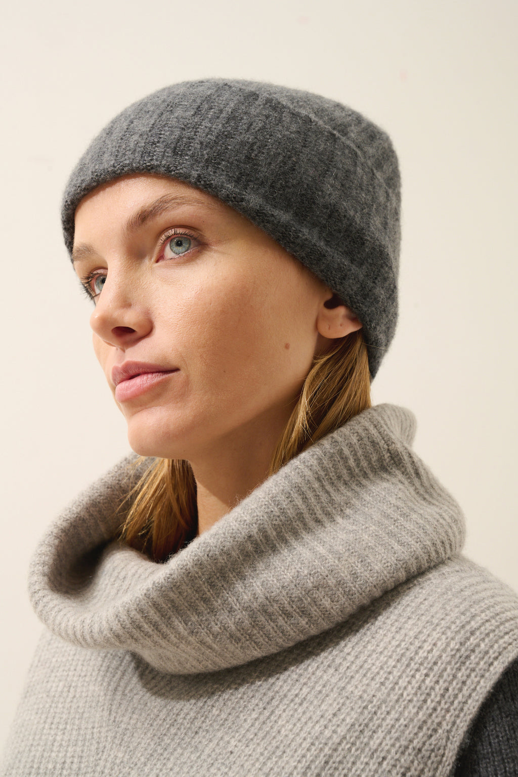 Bonnet 6 Fils Jin - 100% Cachemire 6 Fils - Anthracite Chiné - Mixte