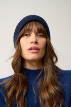 6-Ply Beanie - Jin - 100% Cashmere, 6-Ply - Navy - Mixed