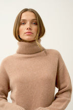 Pull Col Roulé 4 Fils - Iseria - Camel Chiné