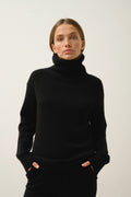 Pull Col Roulé 4 Fils - Iseria - Noir