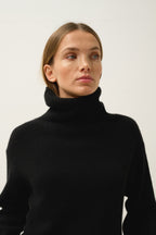 Pull Col Roulé 4 Fils - Iseria - Noir