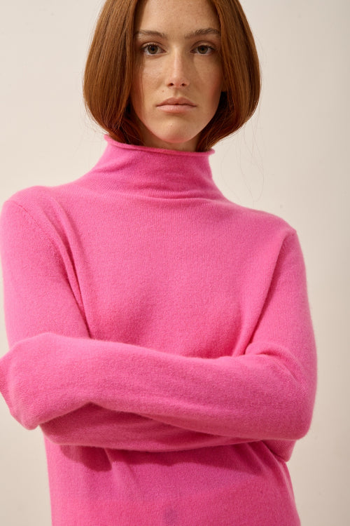 Pull Col Roulé - Lysandra - Rose