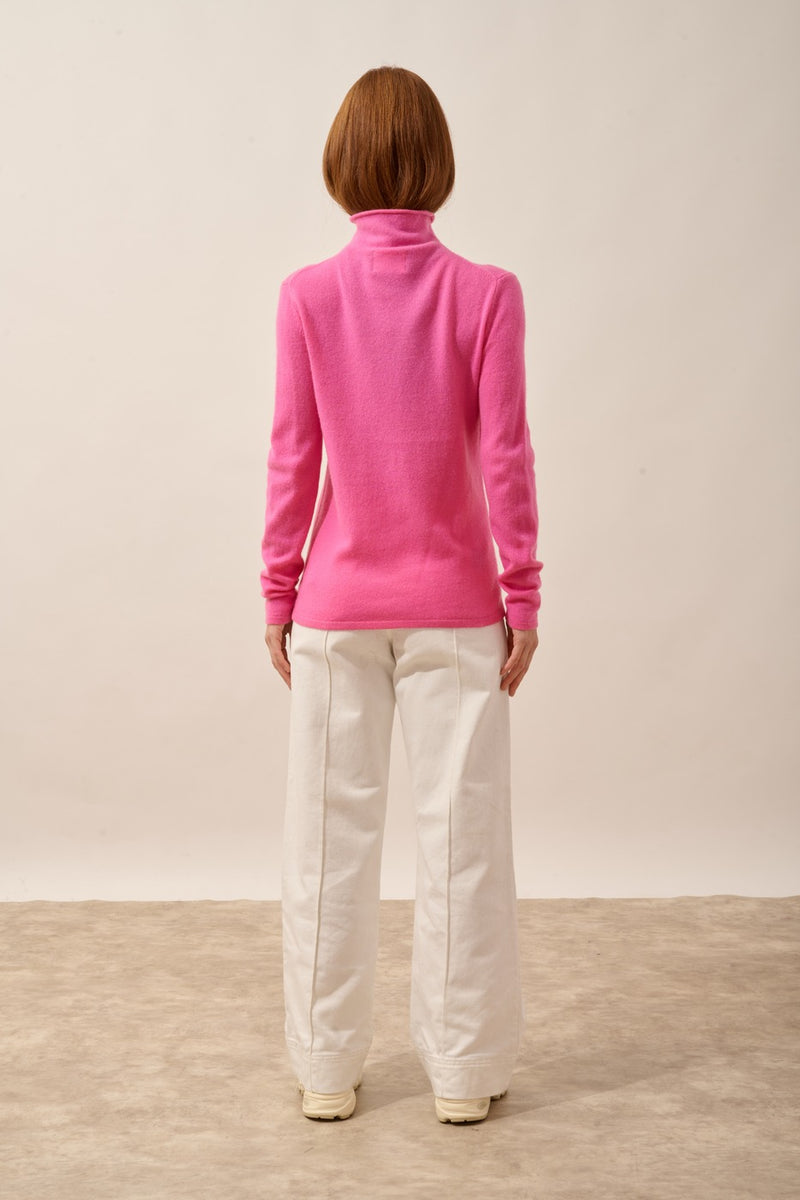 Pull Col Roulé - Lysandra - Rose