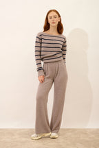 Pantalon Large - Daphne - Caribou Chiné