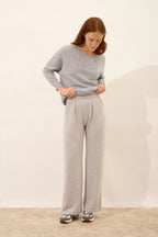 Pantalon Large - Daphne - Gris Clair Chiné