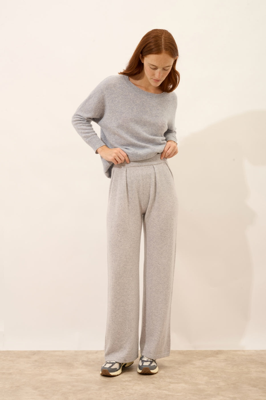 Pantalon Large - Daphne - Gris Clair Chiné