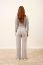 Pantalon Large - Daphne - Gris Clair Chiné