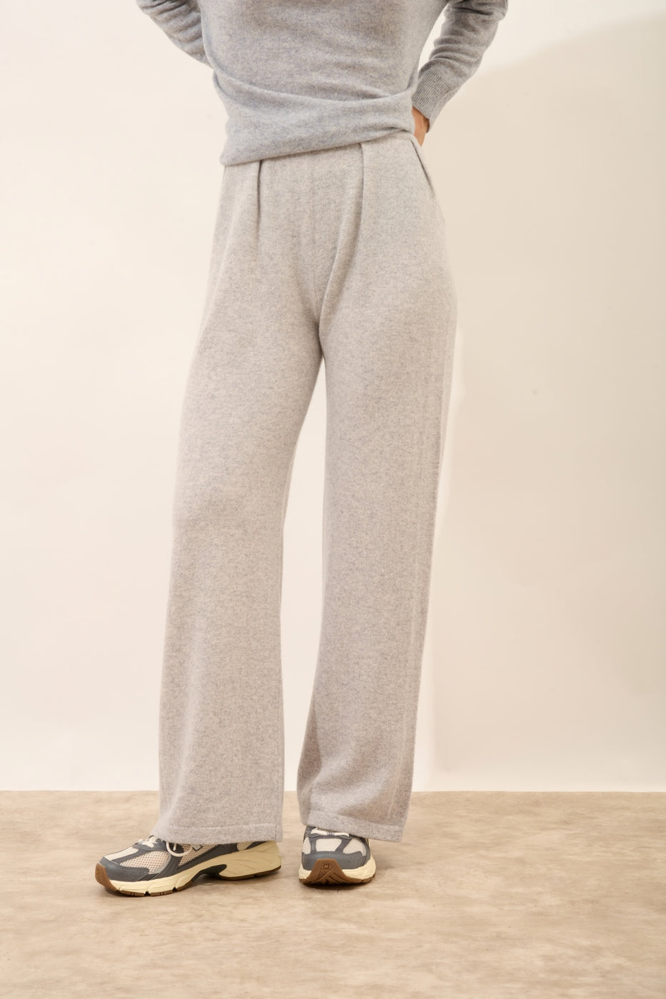 Pantalon Large - Daphne - Gris Clair Chiné