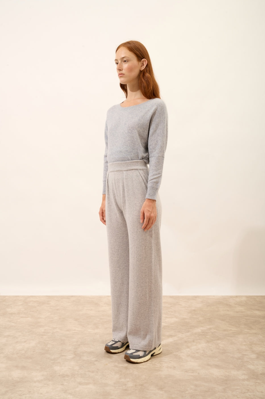 Pantalon Large - Daphne - Gris Clair Chiné