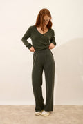 Pantalon Large - Daphne - Kaki Chiné