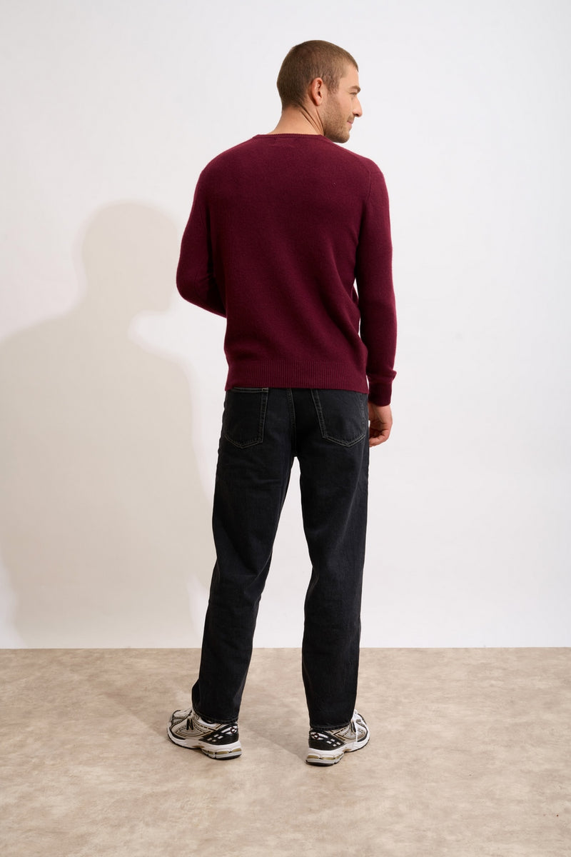 Pull Col V 4 Fils - Nathan - Mûre