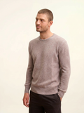 Gabin 4-Ply Crew Neck Jumper - Mottled Caribou - Men