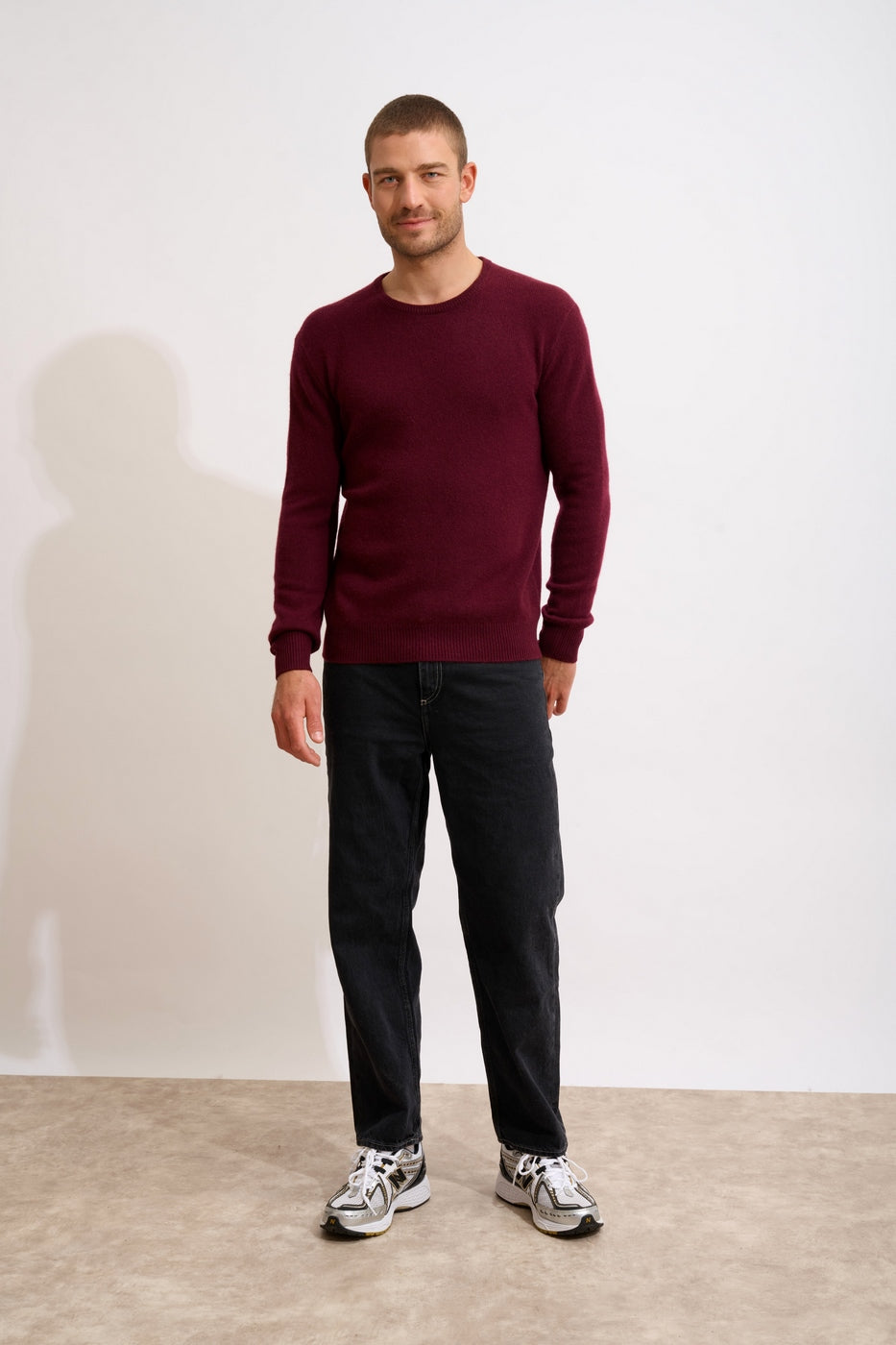 4-Ply Crew Neck Sweater - Gabin - Mulberry