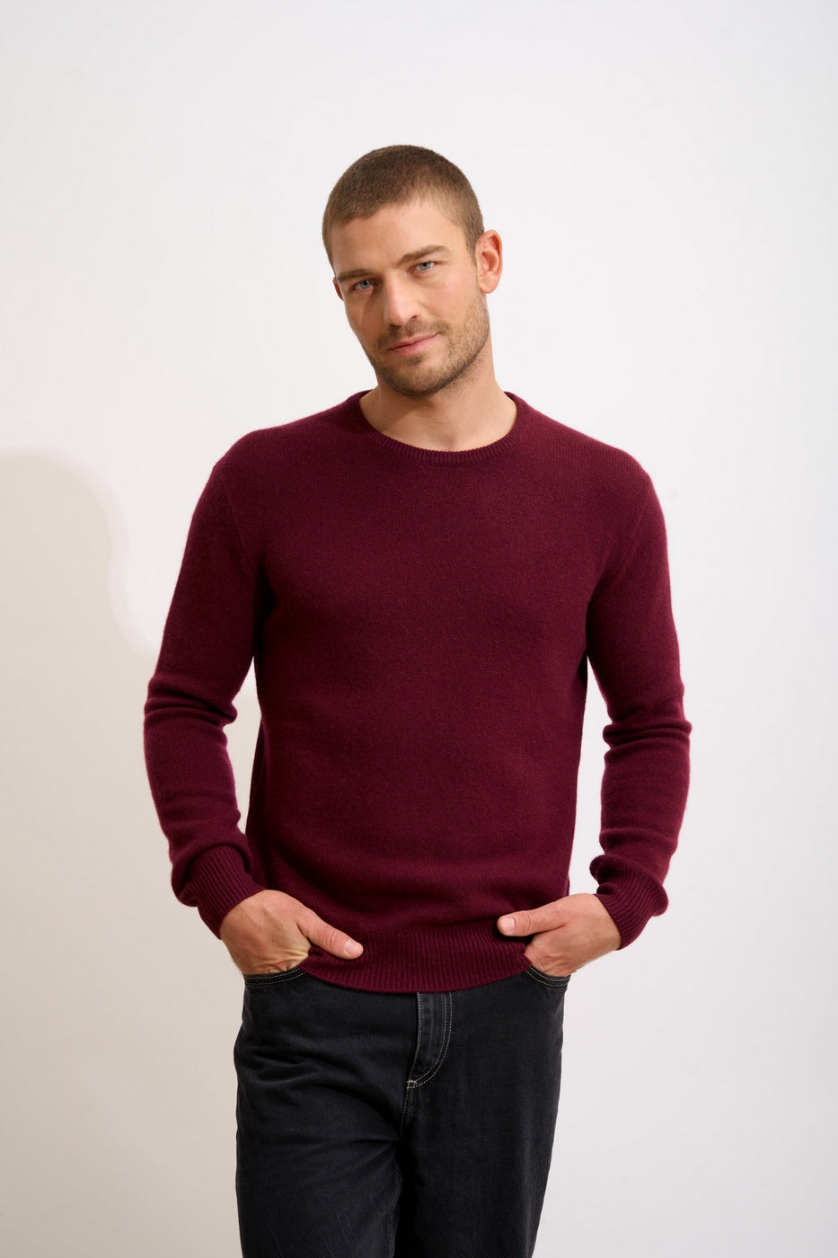 4-Ply Crew Neck Sweater - Gabin - Mulberry