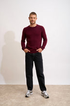4-Ply Crew Neck Sweater - Gabin - Mulberry