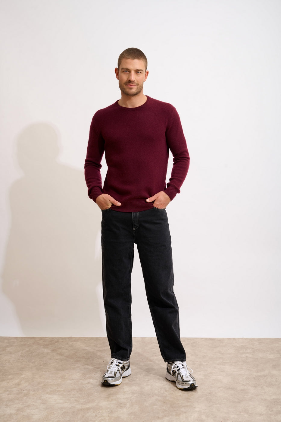 4-Ply Crew Neck Sweater - Gabin - Mulberry