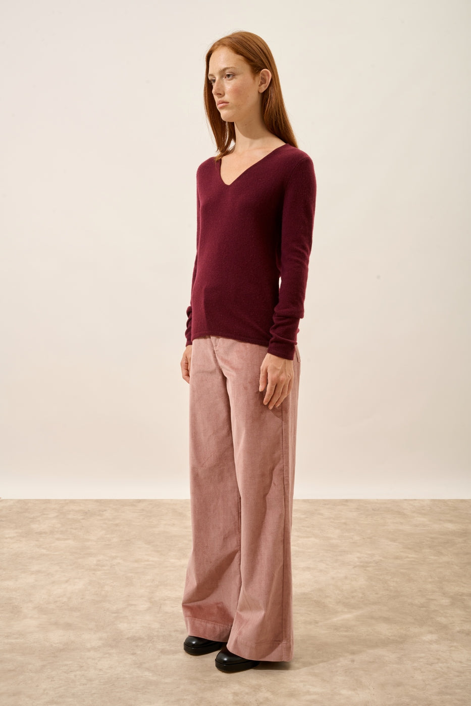 Pull Col V - Joan - Mûre
