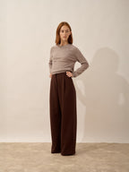 Pull Col Rond Jane - Caribou Chiné - Women