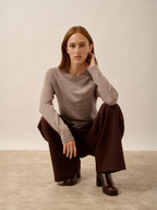 Pull Col Rond Jane - Caribou Chiné - Women