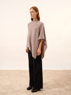 Poncho 4 fili Ashley - Caribù mélange - Donna