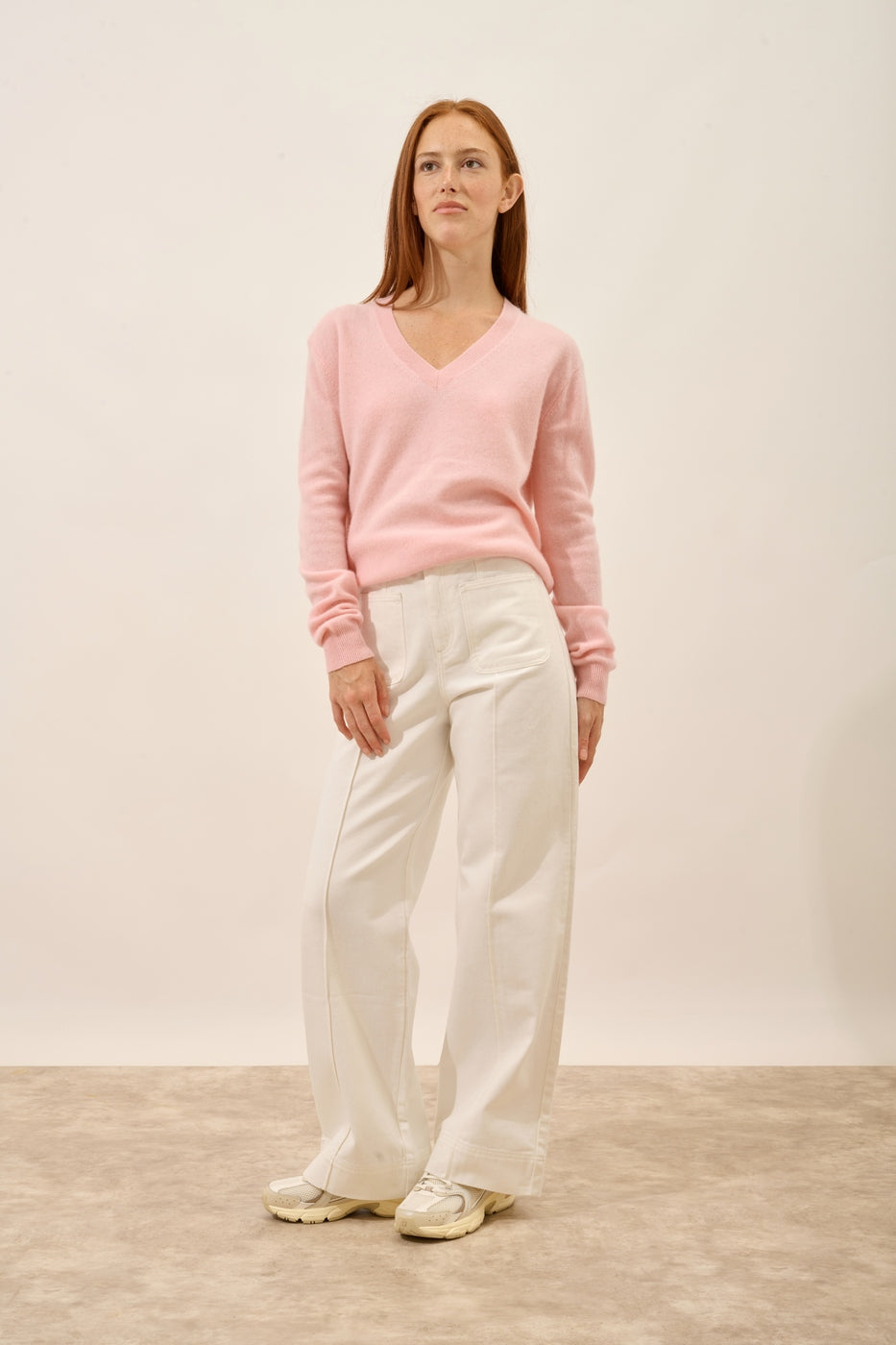 V-Neck Jumper - Nora - Ballerine