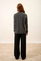 Round Neck Jumper - Daria - Anthracite Chiné