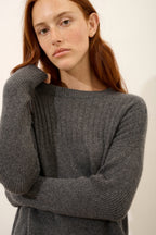 Jersey Cuello Redondo - Daria - Antracita Jaspeada