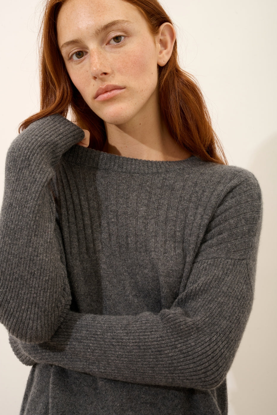 Jersey Cuello Redondo - Daria - Antracita Jaspeada